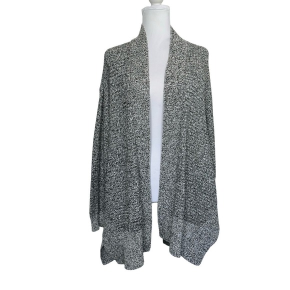 Lou & Grey Sweater Open Front Long Cardigan Heather Gray Knit Size M/L - Picture 1 of 9